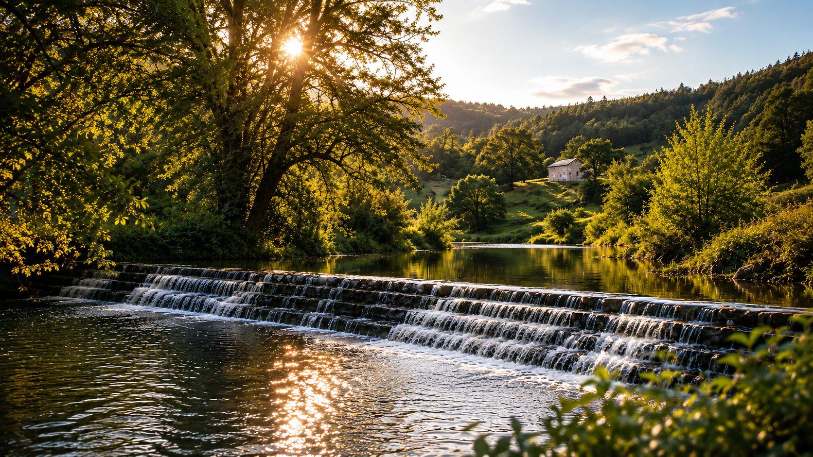 Vista del río Pas junto al hotel El Paraíso del Pas, entre naturaleza y bosques de Cantabria