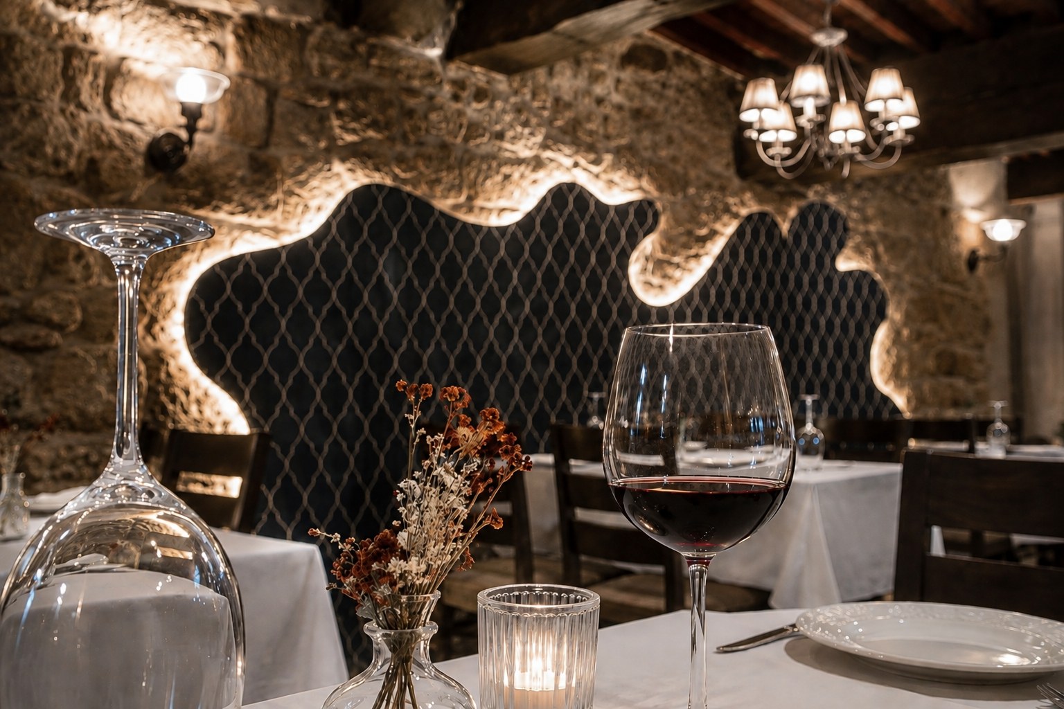 Comedor del Restaurante Paraíso del Pas con ambiente cálido y velas, Hotel Paraíso del Pas